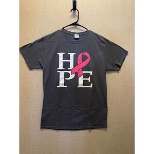 Jerzees Shirt Women's Medium Gray Hope Breast Cancer